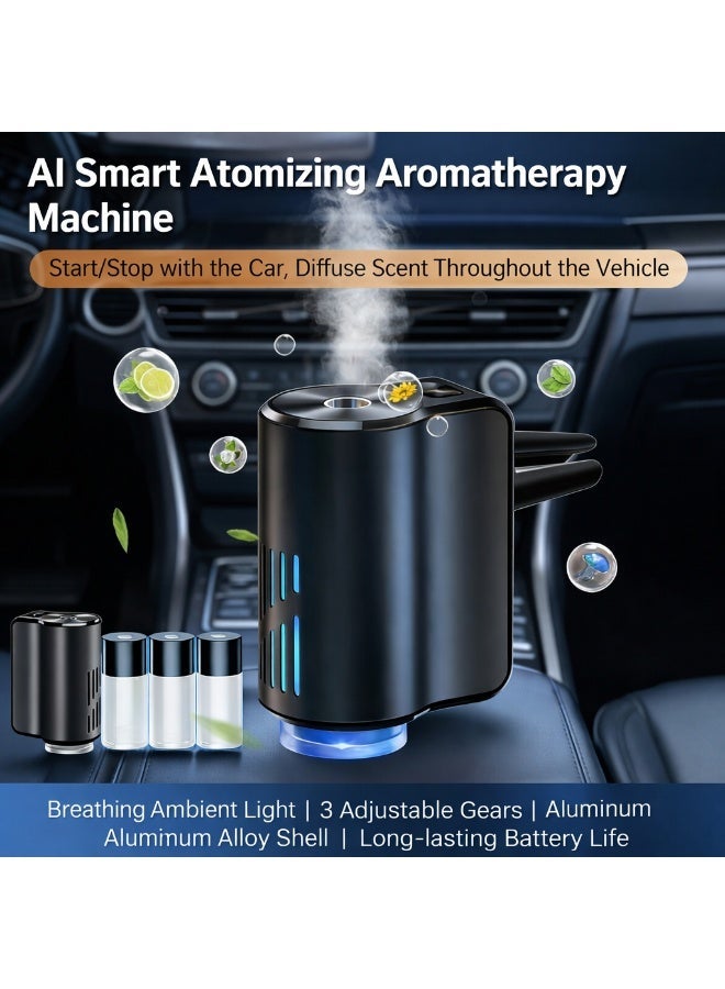 AI intelligent car aromatherapy diffuser, featuring a breathing ambient light, smart sensing function, three-level spray control, and an aluminum alloy body for long-lasting fragrance. (Red) - Image 5